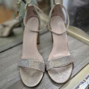 De Blossom Collection Sparkling Silver Four-Inch Heels 10M
